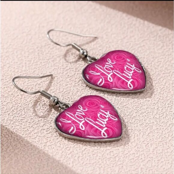 I Love Lucy Heart Earrings - Lucille Ball - Picture 2 of 3